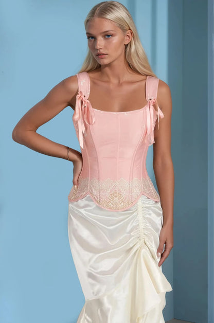 Stormi Pink Shoulder Straps Overbust Corset
