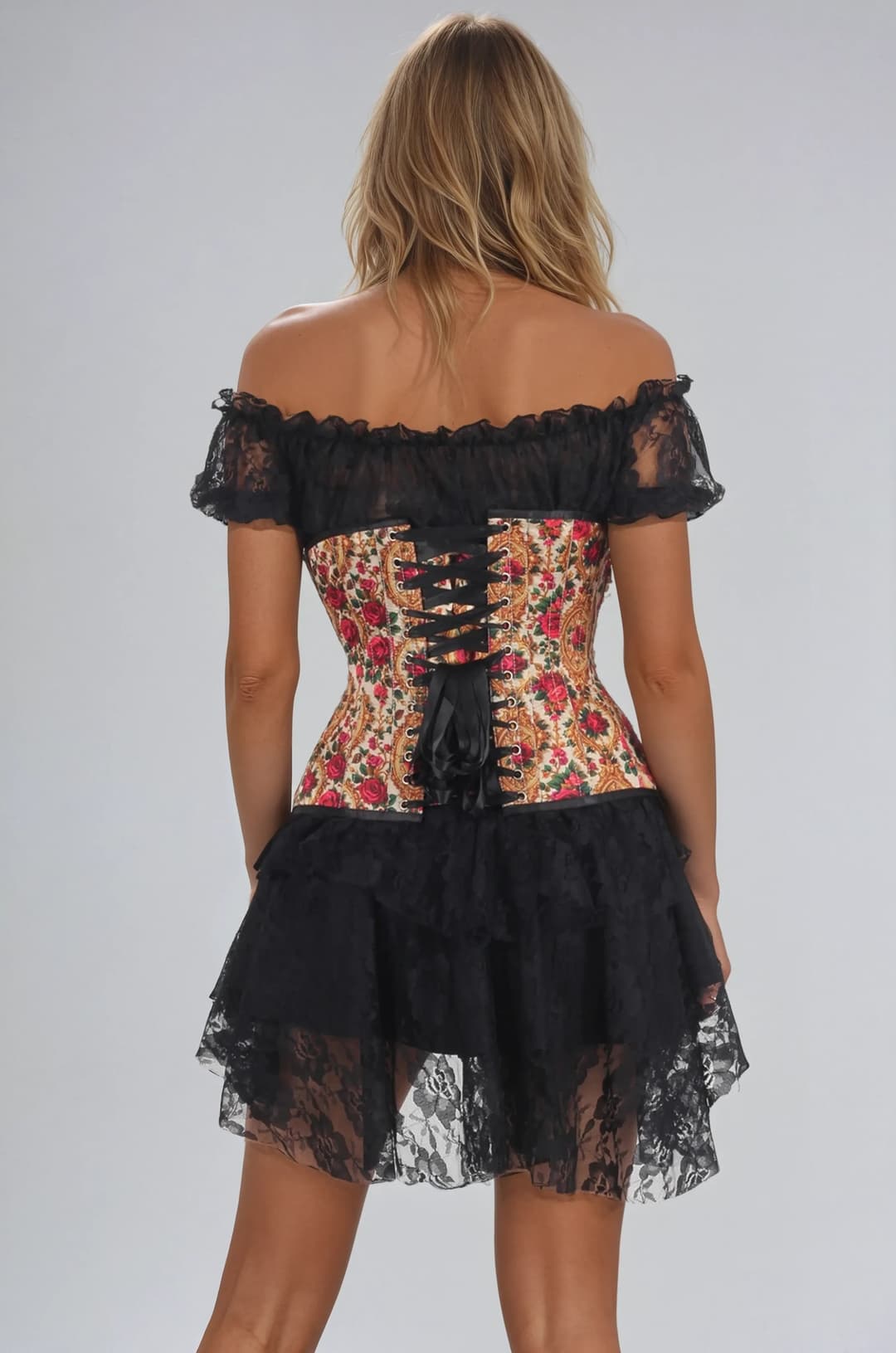 Arlie Rose Print Curvy Underbust Corset
